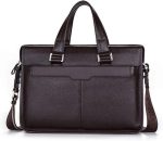 Large Capacity Handbag- Leather Briefcase Shoulder Laptop Business Vintage Slim Messenger Bags for Men