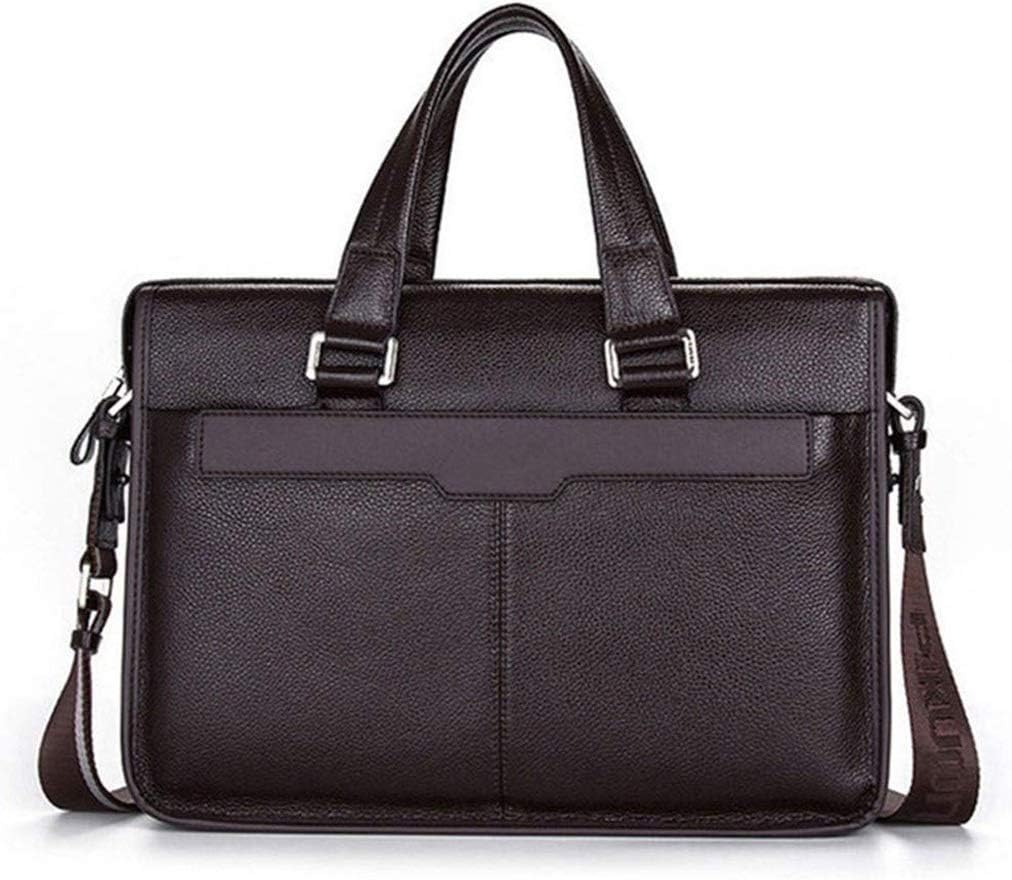 610vLCCOf9L._AC_SL1024_.jpg Large Capacity Handbag- Leather Briefcase Shoulder Laptop Business Vintage Slim Messenger Bags for Men - Image 1
