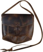 Shaped Shoulder Bag, Vintage Purse, Messenger and Crossbody Bag, Full Grain Leather, Handmade