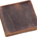 Genuine Leather Wallets for Men-Handmade Vintage Italian Distressed Large Bifold Men's Wallet with RFID Blocking ID Window and Zipper