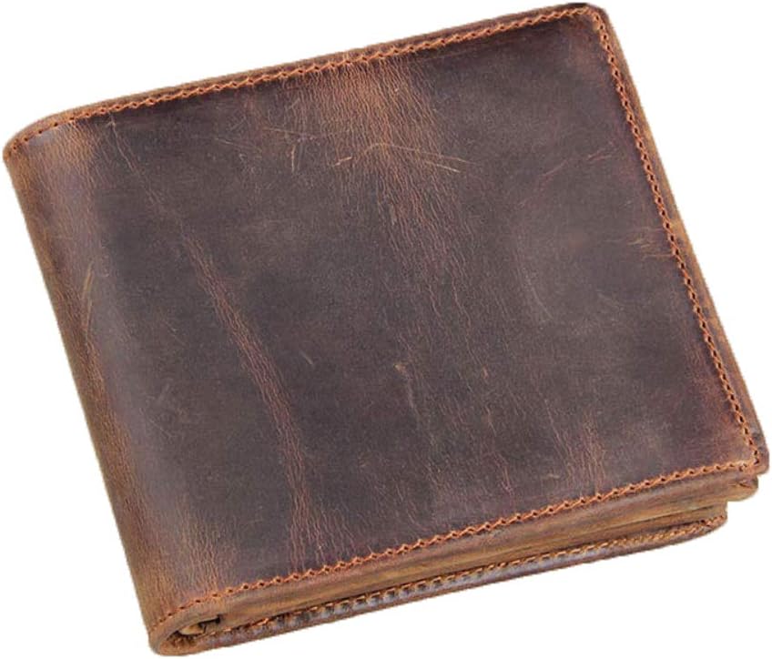 6149JKSLqHL._AC_SL1000_.jpg Genuine Leather Wallets for Men-Handmade Vintage Italian Distressed Large Bifold Men's Wallet with RFID Blocking ID Window and Zipper - Image 1