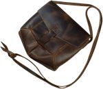 Shaped Shoulder Bag, Vintage Purse, Messenger and Crossbody Bag, Full Grain Leather, Handmade - Image 2