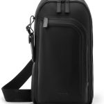 Lightweight Leather Crossbody with Multiple Compartments - Casual Side Bags - Black