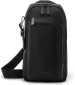 Lightweight Leather Crossbody with Multiple Compartments - Casual Side Bags - Black