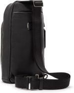 Lightweight Leather Crossbody with Multiple Compartments - Casual Side Bags - Black - Image 2