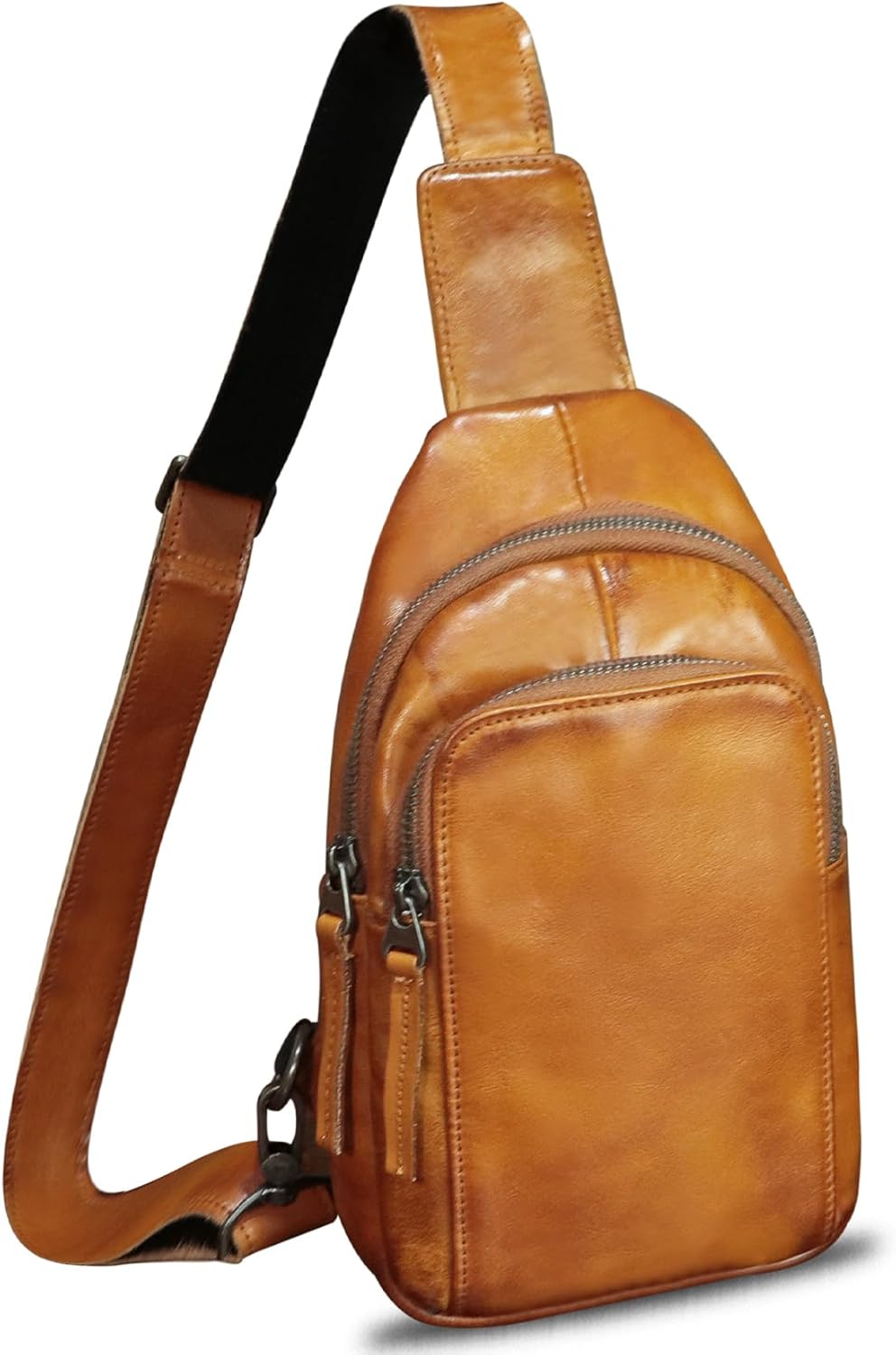 Genuine Leather Sling Bag for Women and Men Vintage Handmade Leather Sling Backpack Shoulder Crossbody Bag Chest Purse