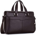 Large Capacity Handbag- Leather Briefcase Shoulder Laptop Business Vintage Slim Messenger Bags for Men - Image 2