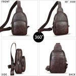Genuine Leather Sling Bag Retro Crossbody Sling Backpack Handmade Chest Shoulder Daypack Cycling Bag Purse Fanny Pack (Coffee) - Image 2
