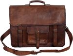 18 INCH Leather Briefcase Laptop Messenger Bag Satchel Office computer bag for men