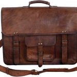 18 INCH Leather Briefcase Laptop Messenger Bag Satchel Office computer bag for men