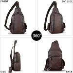 Genuine Leather Silng Bag for Men and Women Vintage Leather Sling Backpack Chest Purse Crossbody Bag - Image 2
