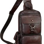 Genuine Leather Sling Bag for Men and Women Crossbody Backpack Handmade Chest Bag Hiking Daypack Purse Pouch