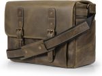 Italian Leather Messenger Bag, Lightweight Unisex Business Briefcase Satchel Portfolio, Multi Compartment