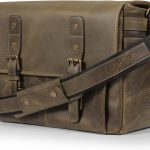 Italian Leather Messenger Bag, Lightweight Unisex Business Briefcase Satchel Portfolio, Multi Compartment