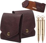 Multifunctional Compact Wallets, Vintage Handmade Leather Wallet, Handmade Wallet, Slim Simple Men's Wallets Built-In Pen Slot (Wallet+pen) (2pcs)