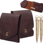 Multifunctional Compact Wallets, Vintage Handmade Leather Wallet, Handmade Wallet, Slim Simple Men's Wallets Built-In Pen Slot (Wallet+pen) (2pcs)