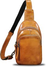 Genuine Leather Sling Bag for Women and Men Vintage Handmade Leather Sling Backpack Shoulder Crossbody Bag Chest Purse - Image 2