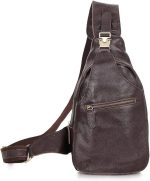 Genuine Leather Sling Bag for Men, Crossbody Shoulder Chest Pack Travel Backpack Hiking Casual Daypack Outdoor Gift for Men