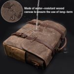 Messenger Bag men Canvas Leather 15.6 Inch Laptop Briefcase Crossbody Shoulder - Image 2