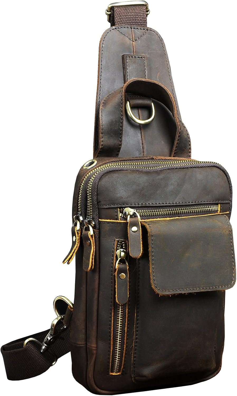71lEq81Y8DL._AC_SL1500_.jpg Men Outdoor Casual Travel Cycling Tea Crossbody Chest Sling Bag Rig One Shoulder Strap Bag Backpack Men Leather - Image 1