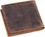 Genuine Leather Wallets for Men-Handmade Vintage Italian Distressed Large Bifold Men's Wallet with RFID Blocking ID Window and Zipper - Image 2