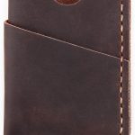 Front Pocket Minimalist Slim Wallet, Handmade Genuine Leather Minimalist Credit Card Case Holder for Men & Women - Coffee