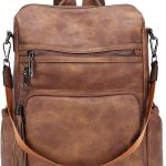 Backpack Purse for Women Travel Backpack Leather Large Women Backpack Fashion Designer Lady Shoulder Bags with Tassel Two-toned Brown