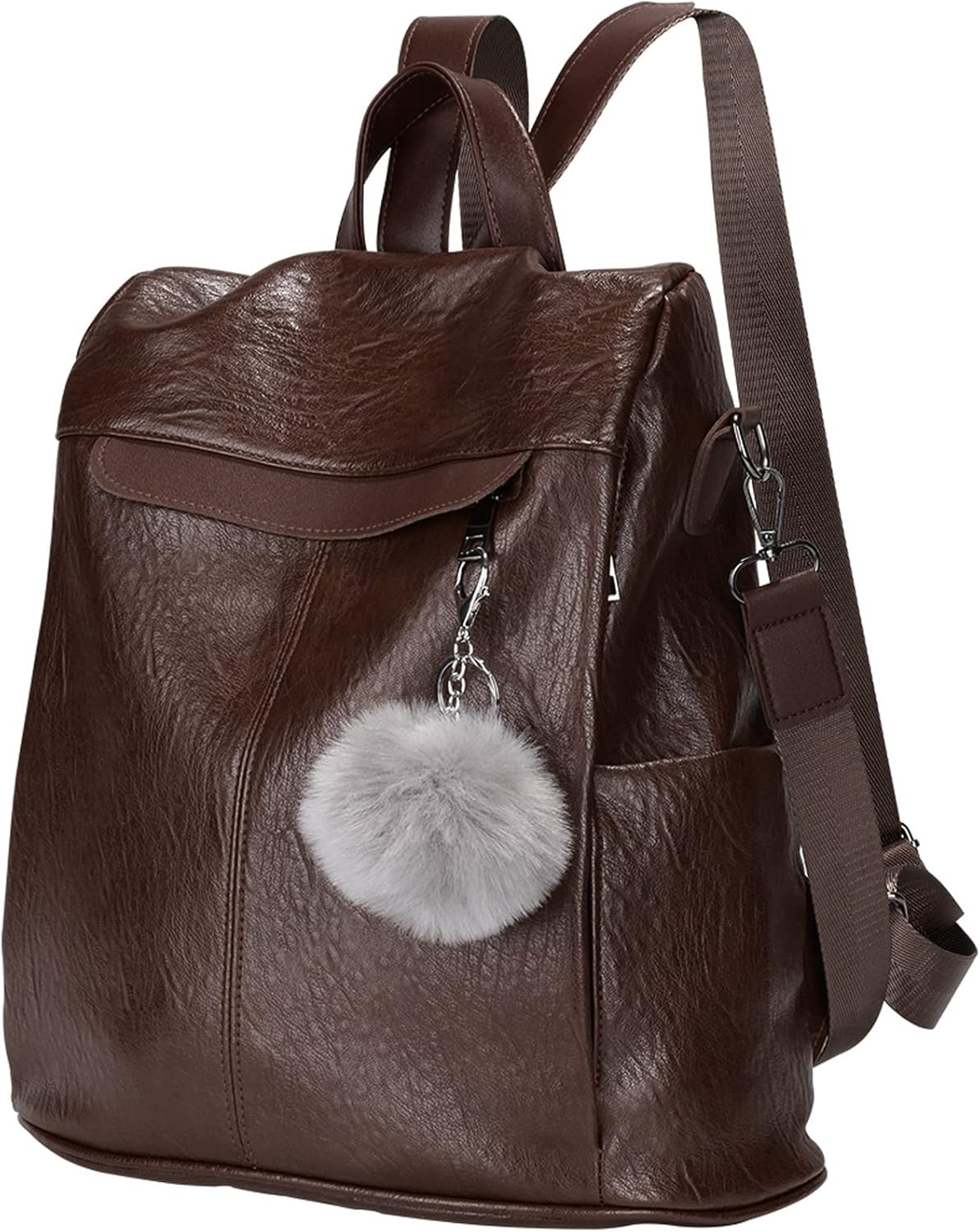 Women Backpack Purse Fashion Waterproof Anti-theft PU Leather Nylon Shoulder Bag Travel Backpack Ladies