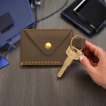 Handmade Leather Wallet, Handmade Card Holder, Handmade Leather Wallet with Keychain – Slim Card Holder for Men & Women – Minimalist Cash and Card Organizer - Image 2