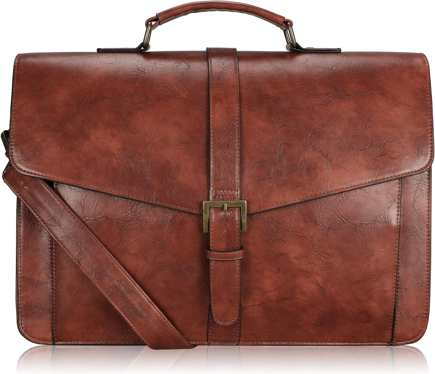 812hEoYtSFL._AC_SL1492_.jpg men Leather Briefcase for Travel Office Business 15.6inch Laptop Messenger Bag - Image 1
