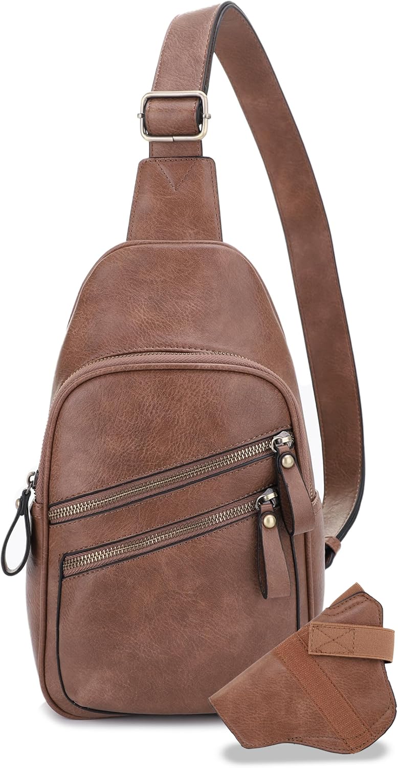 814imx5x63L._AC_SL1500_.jpg Unisex Multi-Pocket Concealed Carry Sling Bag Crossbody Backpack Purse - Image 1