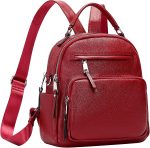 Genuine Leather Backpack for Women Small Convertible Backpack Purse Ladies Shoulder Bag 4 in 1 to Carry - Image 2