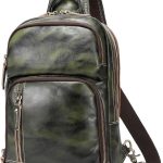 Full Grain Leather Sling Bag For Men, Crossbody Bag fits 12.9" iPad Crossbody Chest Daypack