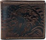 Leather skull wallet, bifold handmade skull art wallet, leather gift ideas for him, ID card minimalist wallet