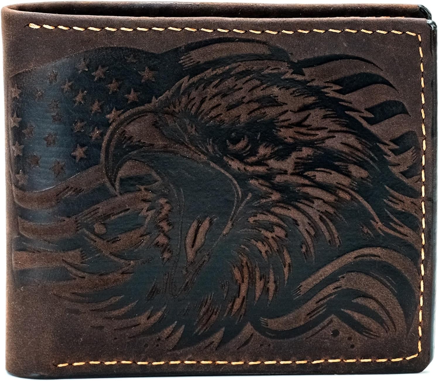 81LUMBKUBL._AC_SL1500_.jpg Leather skull wallet, bifold handmade skull art wallet, leather gift ideas for him, ID card minimalist wallet - Image 1