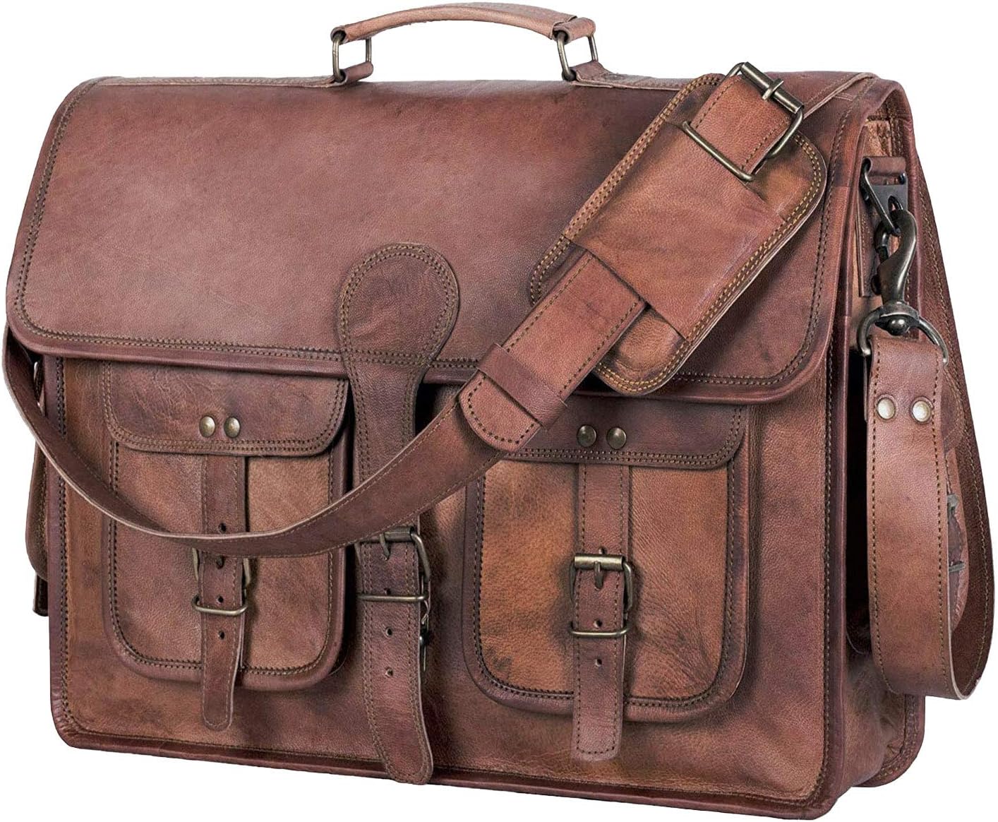 81RXHS9oIML._AC_SL1500_.jpg Leather Briefcase Laptop bag 18 inch Handmade Messenger Bags Best Satchel by - Image 1