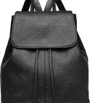 Leather Backpack Purse for Women: Casual Genuine Leather Handbags for Travel - Fashion Designer Shoulder Bags for Work (Black)