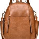 Small Backpack for Women Designer Leather Mini Backpack Purse Ladies Fashion Roomy Shoulder Handbag (Brown)