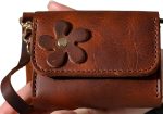 Genuine Leather Handmade Wallet for Women Cute Handstitched Zipper Coin Purse Money Credit Card Holder Wristlet Mini Pouch