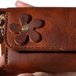 Genuine Leather Handmade Wallet for Women Cute Handstitched Zipper Coin Purse Money Credit Card Holder Wristlet Mini Pouch