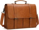 Messenger Bag for Men 15.6 Inch Vintage Leather Briefcase Waterproof Laptop Bag Office Work Business Computer Bag