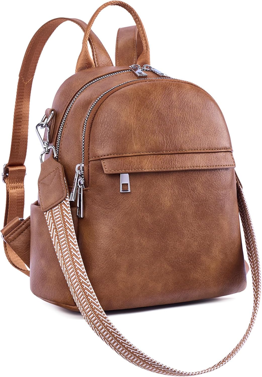 81y5TJAqb4L._AC_SL1500_.jpg Small Backpack Purse for Women Leather Mini Convertible Designer Backpack Travel Shoulder Fashion Bag Brown - Image 1
