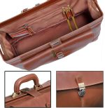 Vintage Leather Briefcase Doctor Bag - Real Leather Briefcase - Style Handbag - Italian Handmade Medical Bag - Image 2
