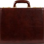 Leather Attache Case - Full Grain Italian Leather Briefcase - Laptop Bag up to 15” - Hard Case with Lock