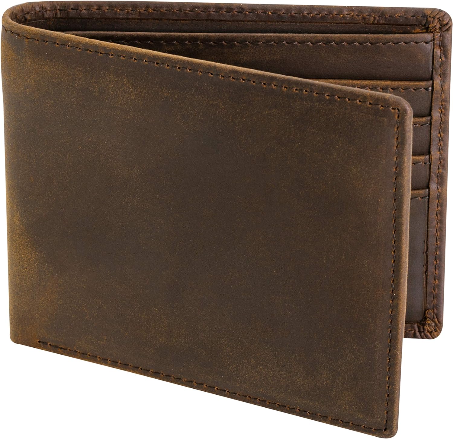 91vfcmXEQLL._AC_SL1500_.jpg Top Grain Leather Wallet for Men | Blocking | Extra Capacity Bifold Wallet with 2 ID Windows | Ultra Strong Stitching | Slim Billfold with 8 Card Slots | Gift for Him - Image 1